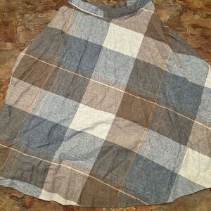 Vintage Robyn USA Neutral Plaid Midi Skirt Size 10–12 Academia Preppy Style